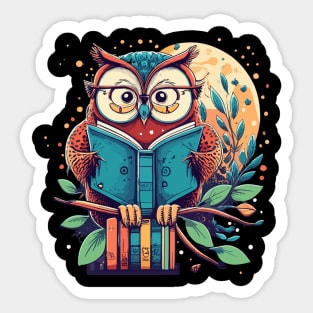 A "Reading Owl Night" design Sticker